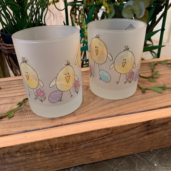 ALBERTO CULVER “Easter Chicks” Old Fashion Bar Glasses RARE - Picture 1 of 7